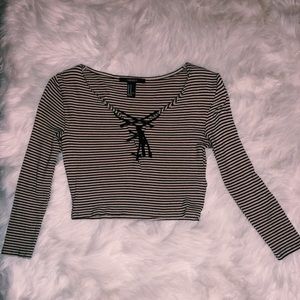 F21 Striped Crop Top